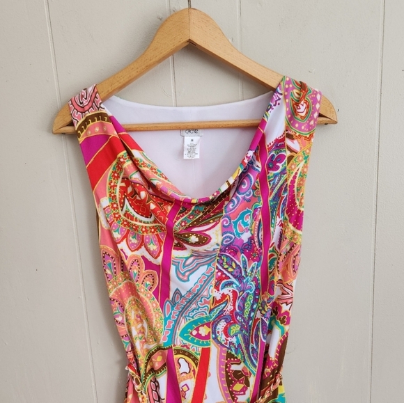 Vintage 90s Y2K Cache Paisley Chain Belt Mini Dress - Picture 8 of 10